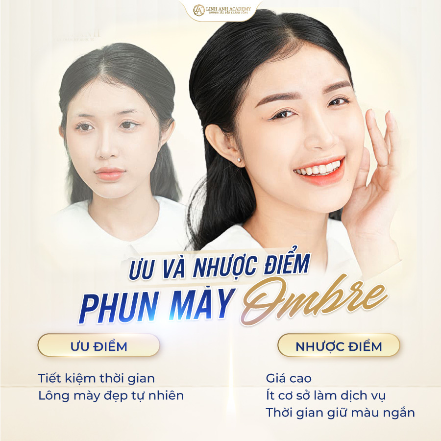 Nhược điểm của phun mày ombre so sánh và powder